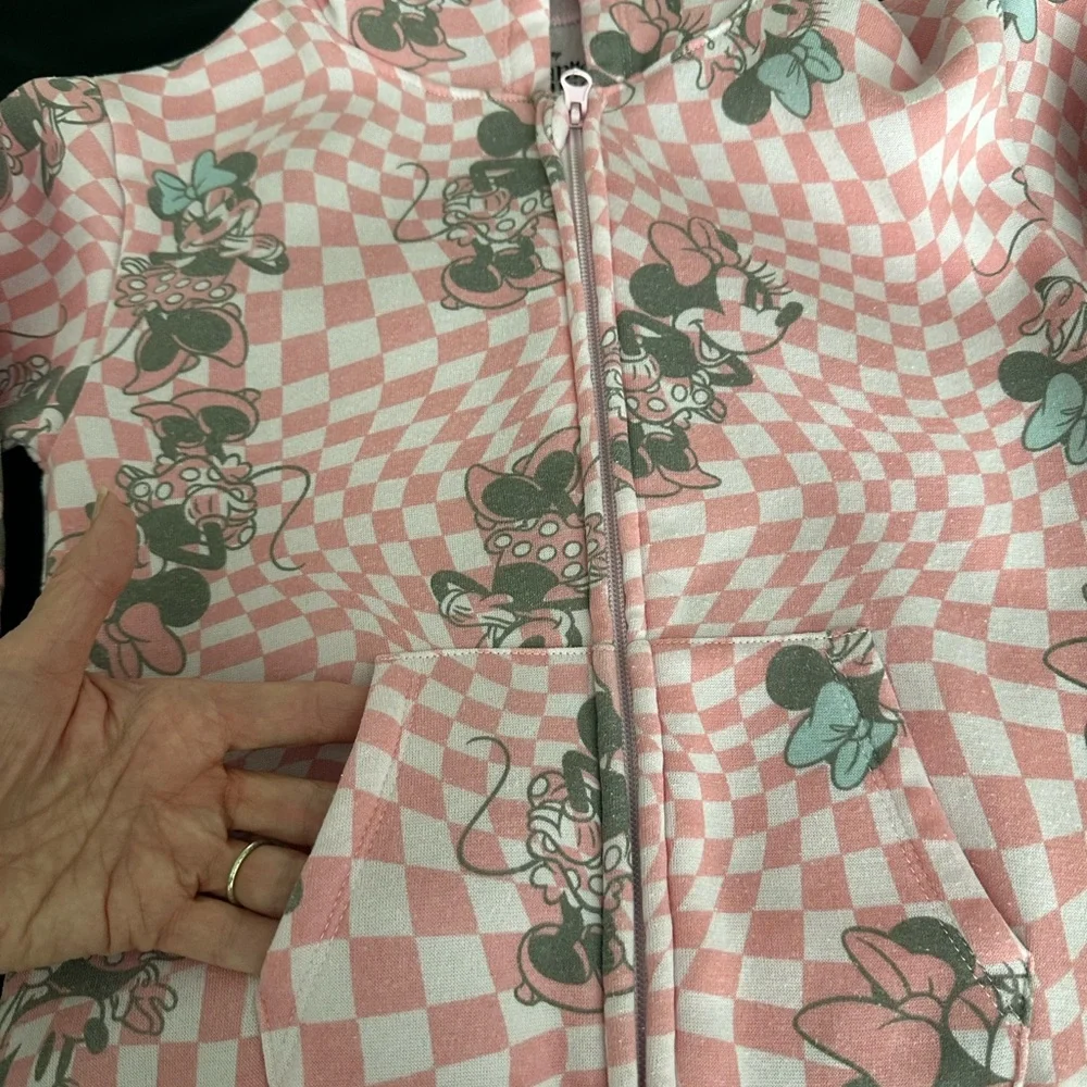 Disney Minnie Mouse, Fleece Jacket With Hood Sz 8 Good Condition